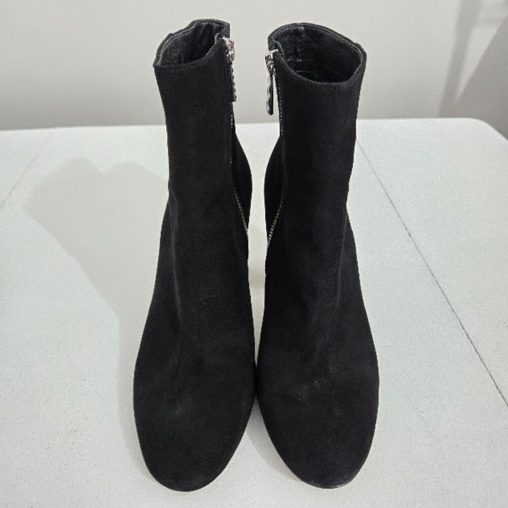 Michael Kors Black Suede Petra Ankle Boots Booties Sz 9M Pave Bling Formal Hoco - Picture 6 of 15
